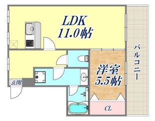 フロントリバー東難波の物件間取画像